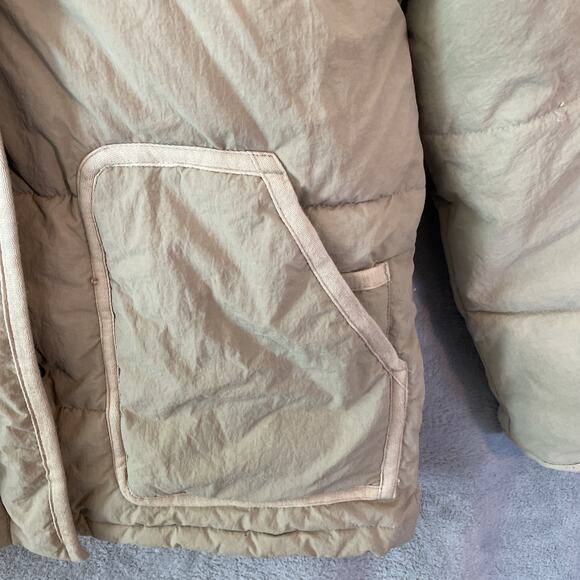 Madewell Women's Large Beige Puffer quilted Jacket Full Zip Size S, Brown camel - Picture 3 of 12